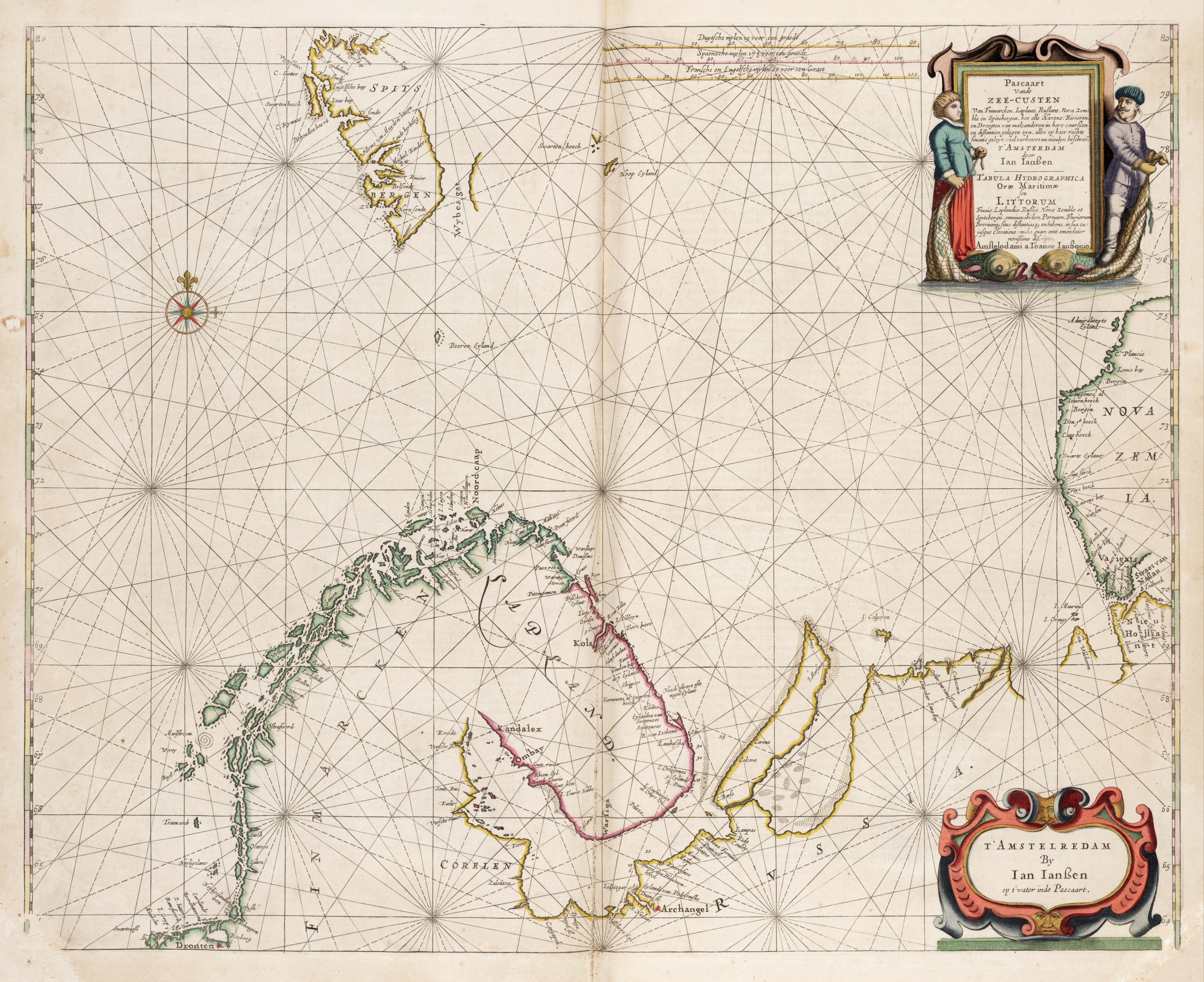 1657, Zeekaart van de Barents Zee met Finmarken